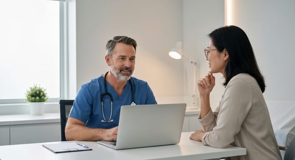 Canadian physician in clinical setting with digital interface representing ChatGPT Health compliance with CPSO, CMPA, and PHIPA requirements for safe clinical AI adoption